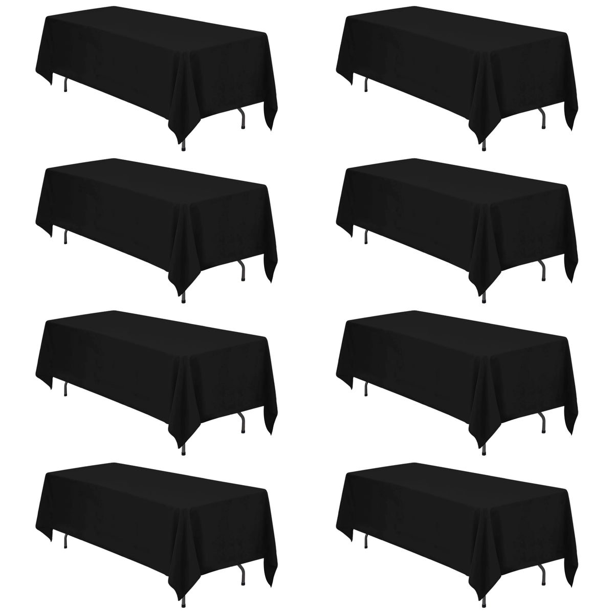 BRILLMAX 6 Pack Ivory Tablecloths 90x156 Inch for 8ft Rectangle Tables