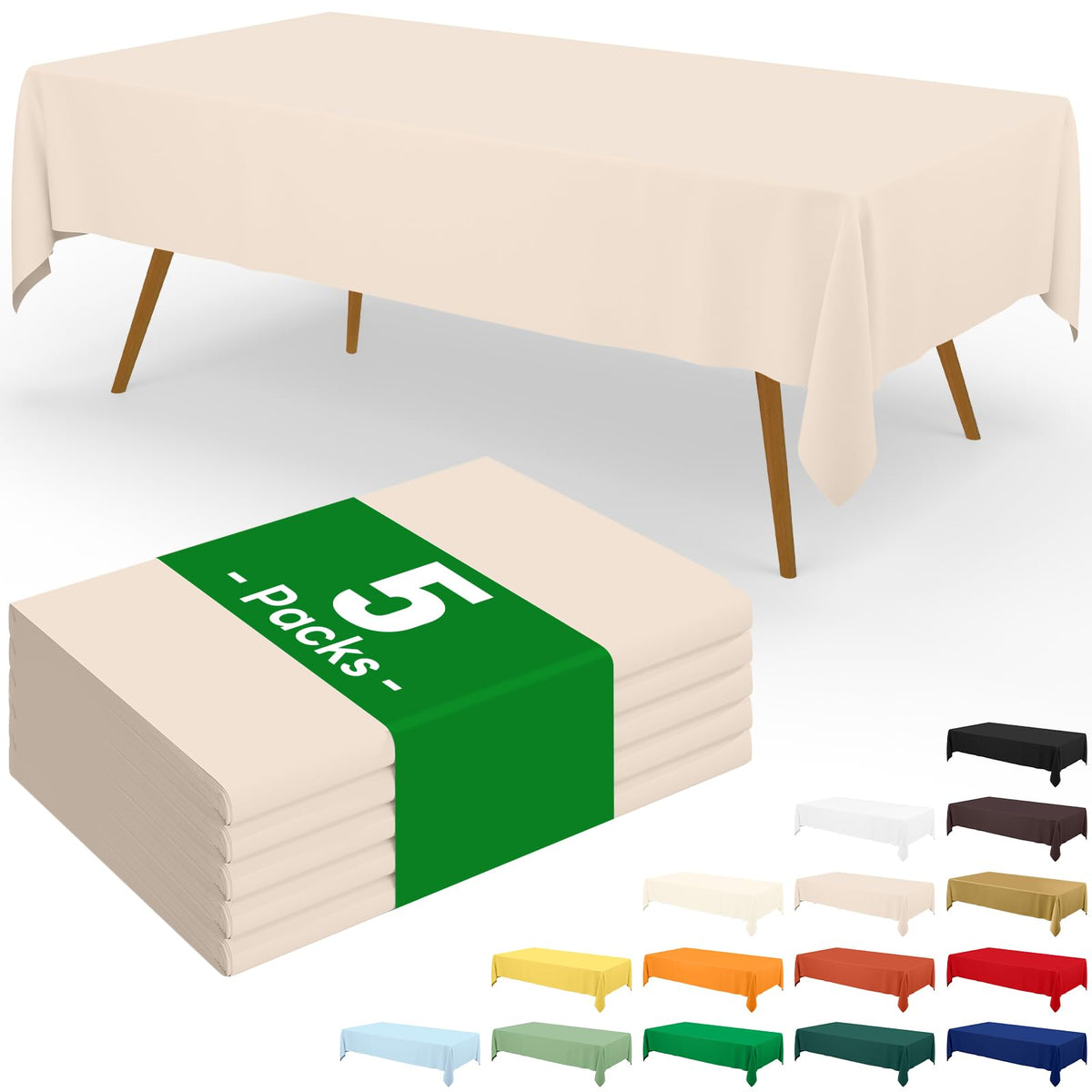 Moosfor 3 Pack Plastic Table Cloth, Disposable 54 x 108 Inch Tablecloth