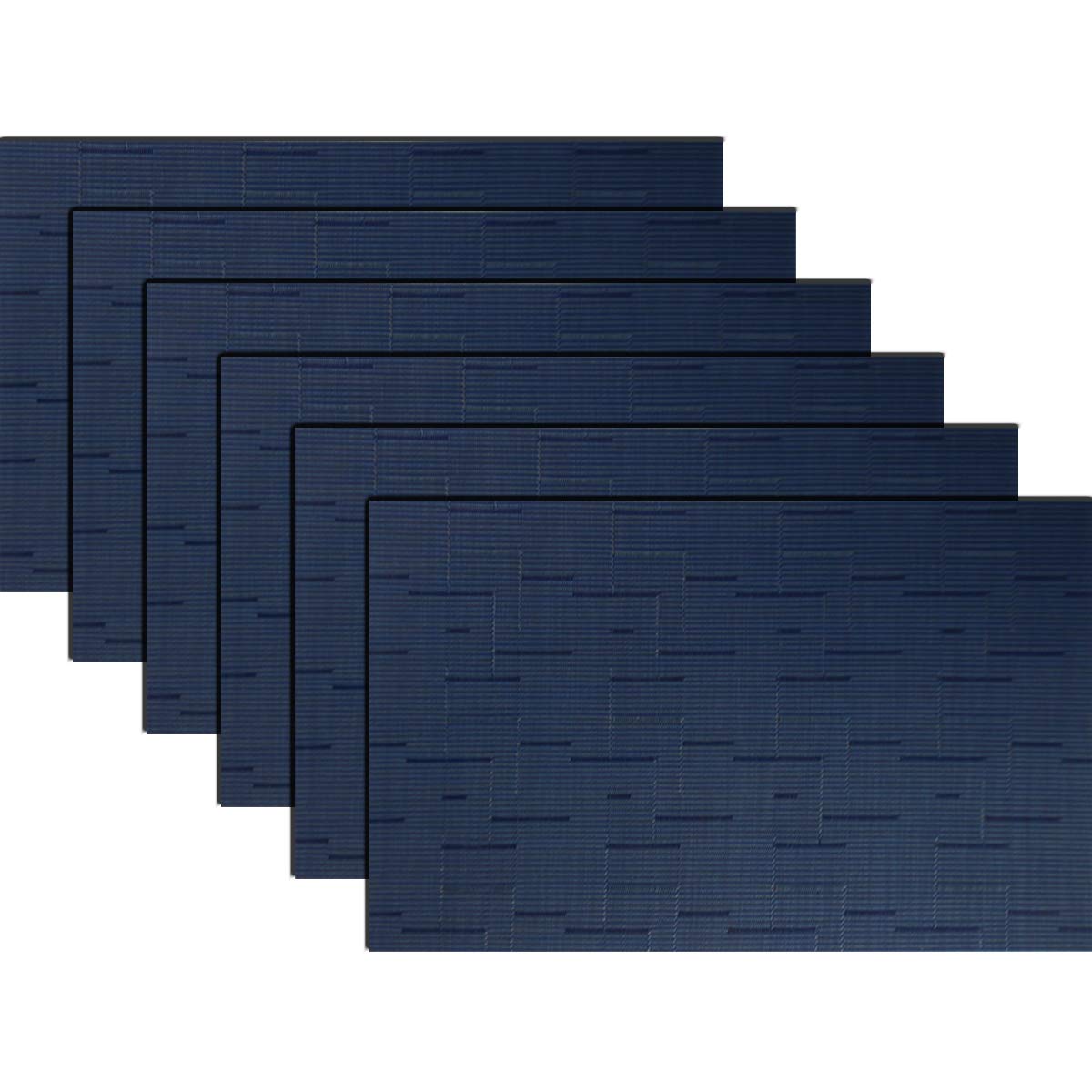PIGCHCY Placemats,Washable Vinyl Woven Table Mats,Elegant Durable Placemats for Dining Table Set of 4 (18 x 12 inches, Pure Black)