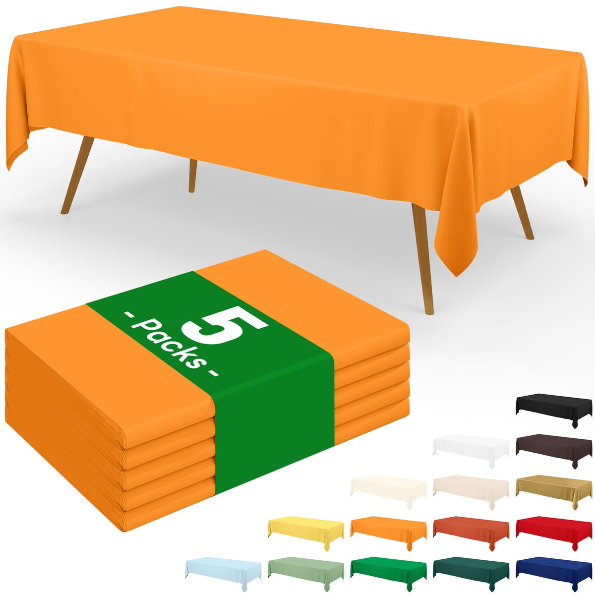 Moosfor 3 Pack Plastic Table Cloth, Disposable 54 x 108 Inch Tablecloth