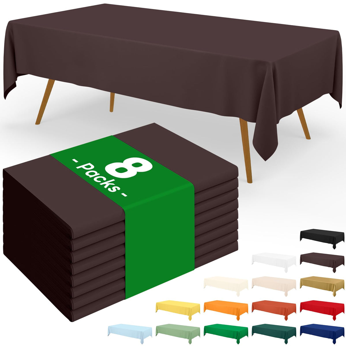 Moosfor 3 Pack Plastic Table Cloth, Disposable 54 x 108 Inch Tablecloth