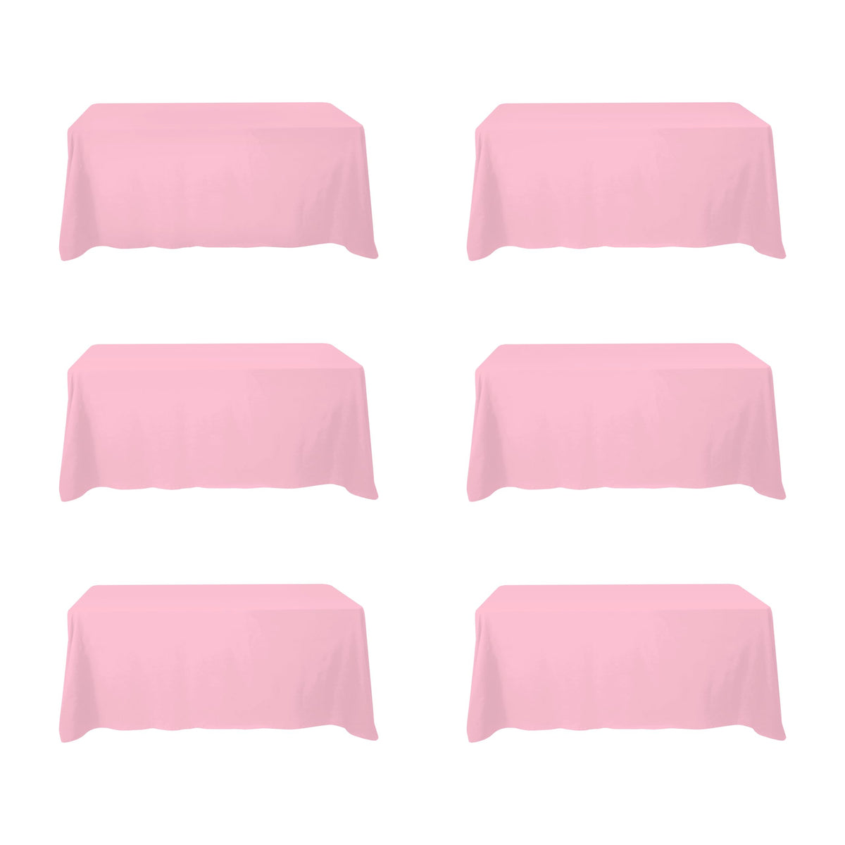 BRILLMAX 6 Pack Ivory Tablecloths 90x156 Inch for 8ft Rectangle Tables