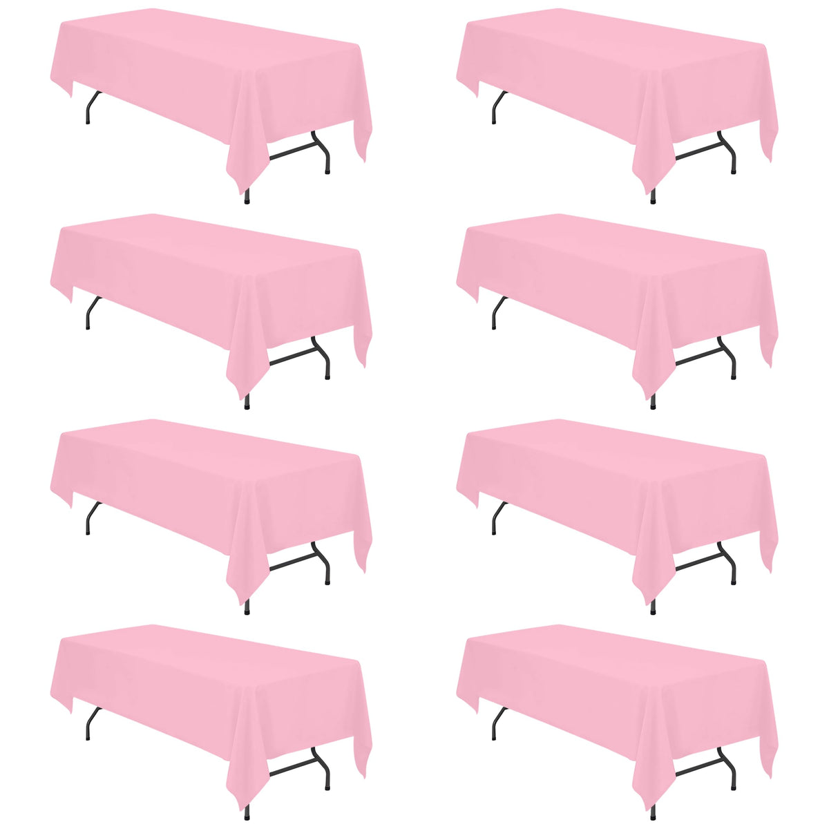 BRILLMAX 6 Pack Ivory Tablecloths 90x156 Inch for 8ft Rectangle Tables