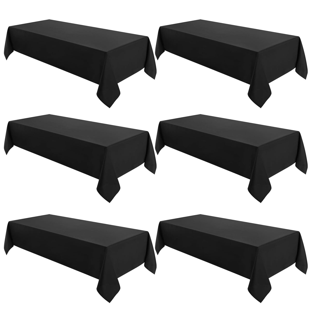 VidaFete Classic Series 10 Pack 90 * 132inch White Rectangle Tablecloth