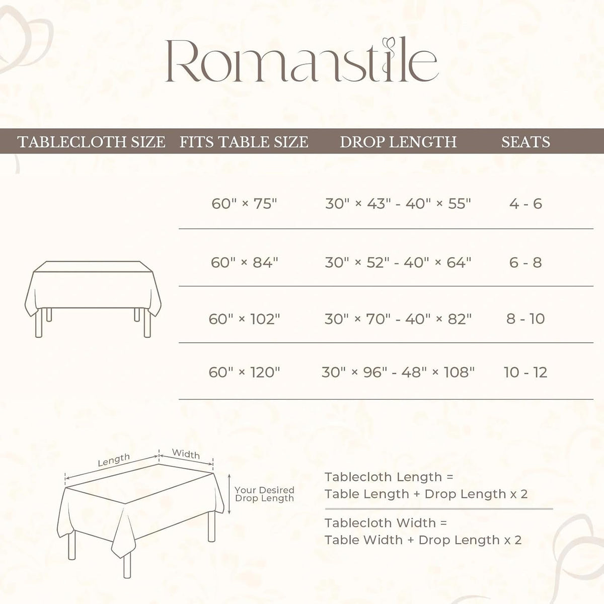 Romanstile Gingham Tassel Tablecloth Rectangle - 60 x 84 Inch, Beige