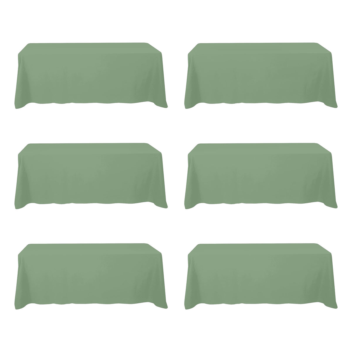BRILLMAX 6 Pack Ivory Tablecloths 90x156 Inch for 8ft Rectangle Tables