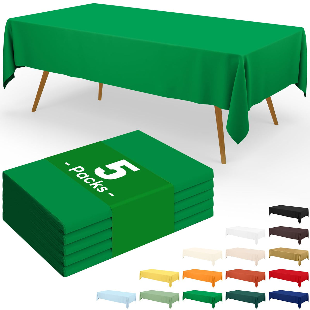 Moosfor 3 Pack Plastic Table Cloth, Disposable 54 x 108 Inch Tablecloth