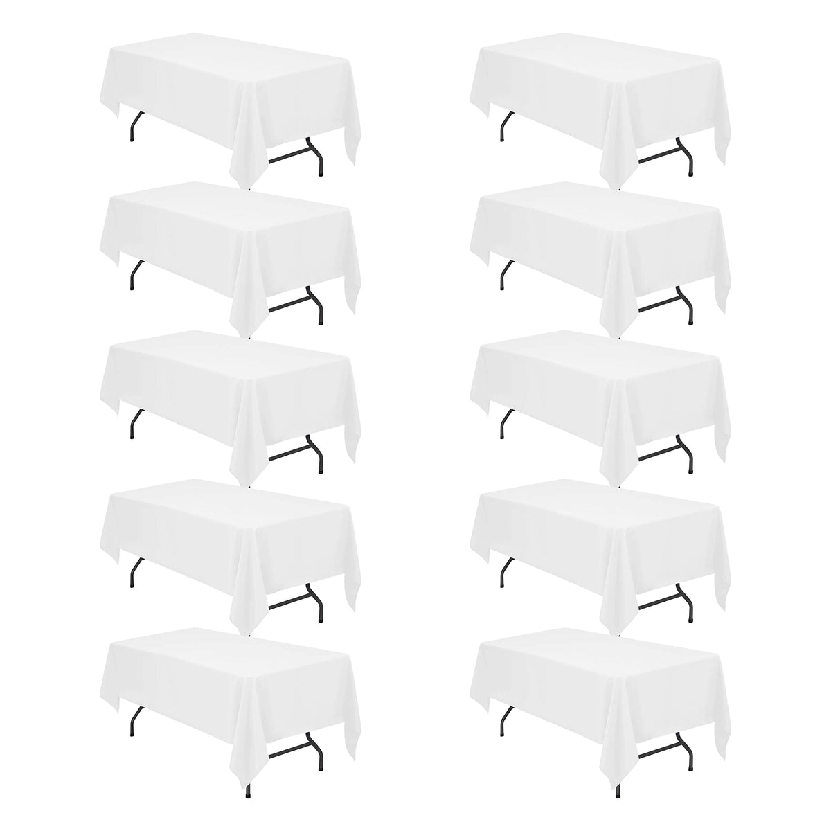 BRILLMAX 6 Pack Ivory Tablecloths 90x156 Inch for 8ft Rectangle Tables