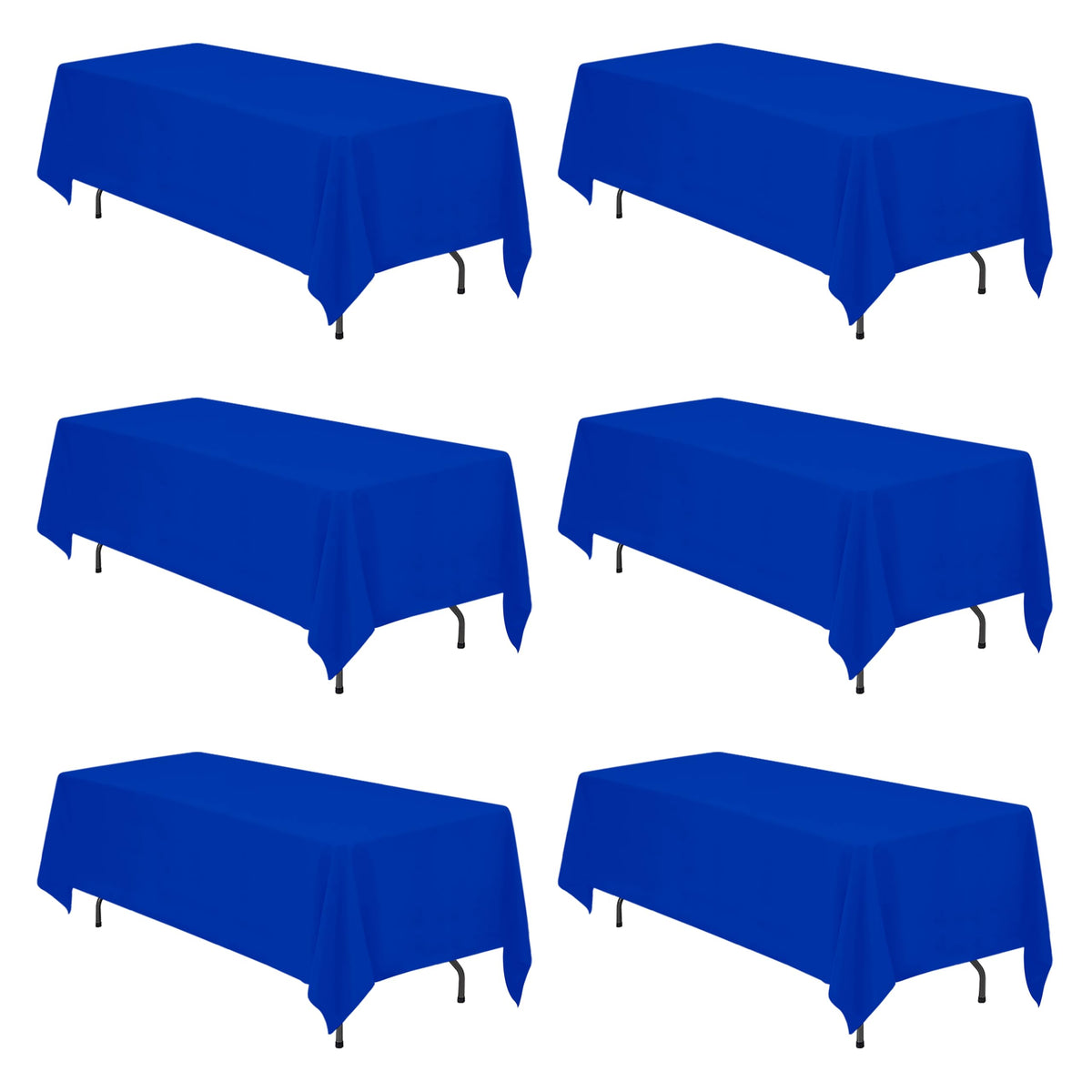 BRILLMAX 6 Pack Ivory Tablecloths 90x156 Inch for 8ft Rectangle Tables