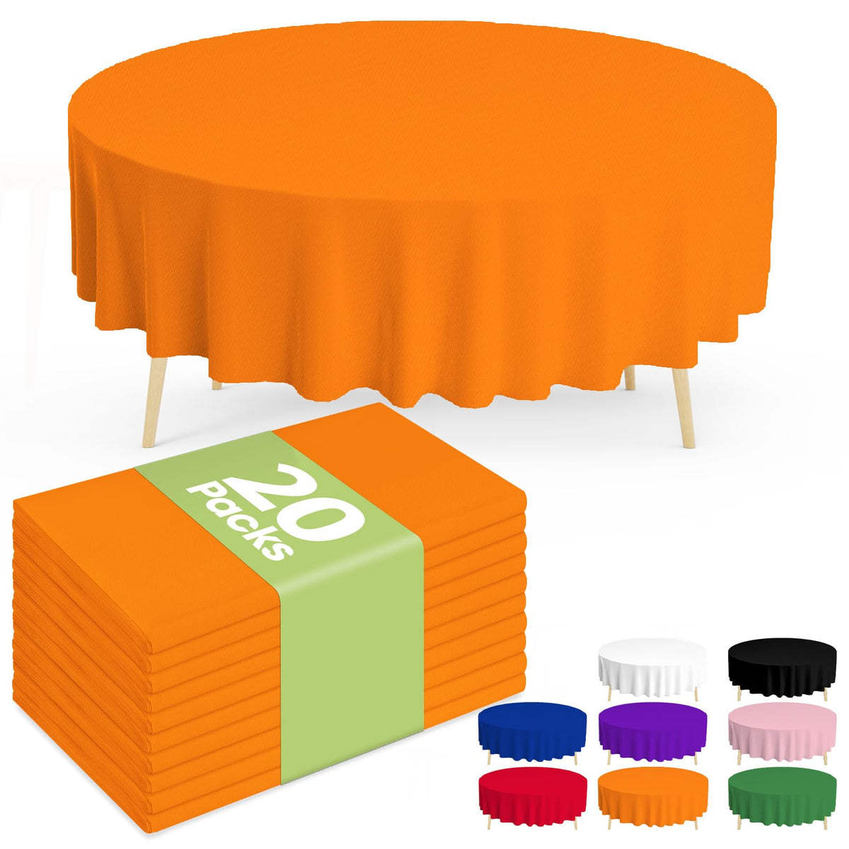 Pureegg 20 Pack Plastic Table Cloth Disposable 54x108 Inch