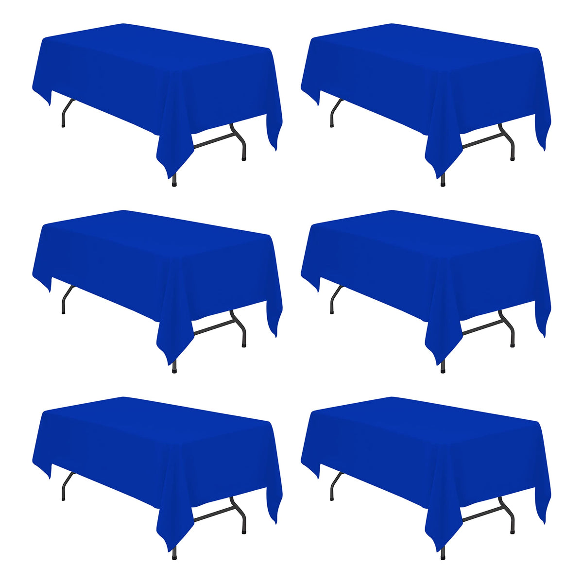 BRILLMAX 6 Pack Ivory Tablecloths 90x156 Inch for 8ft Rectangle Tables