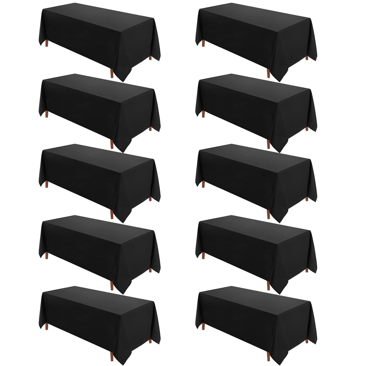 VidaFete Classic Series 10 Pack 90 * 132inch White Rectangle Tablecloth