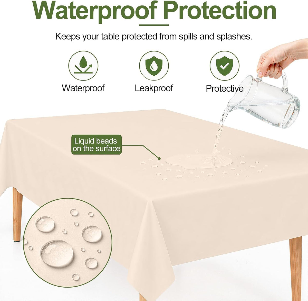 Moosfor 3 Pack Plastic Table Cloth, Disposable 54 x 108 Inch Tablecloth