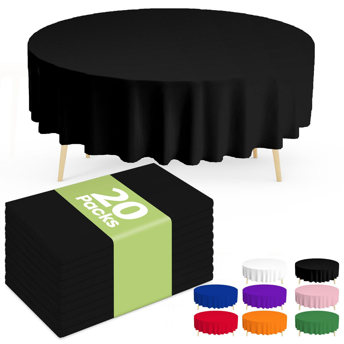 Pureegg 20 Pack Plastic Table Cloth Disposable 54x108 Inch