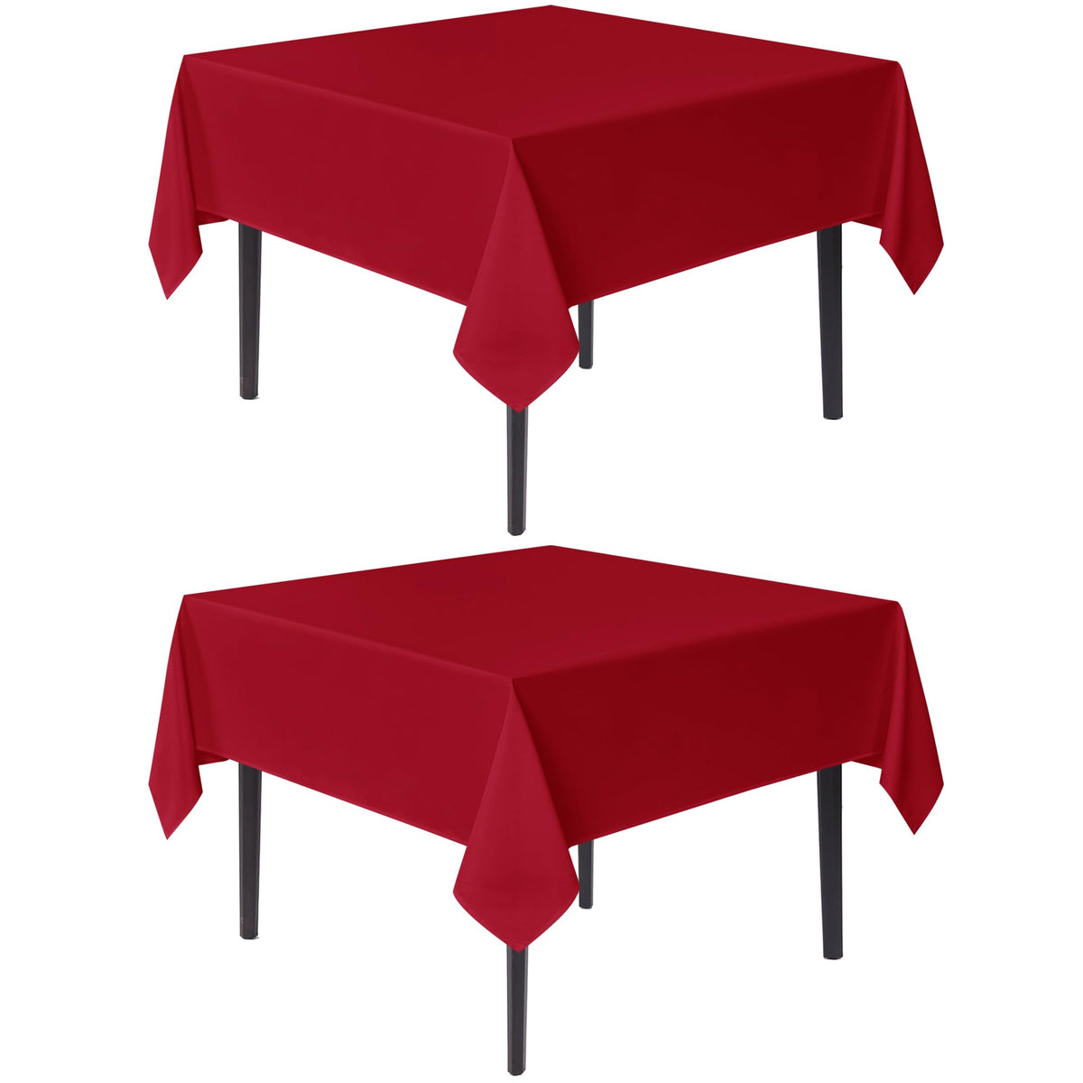 sancua Natural Square Tablecloth 54x54 Inch Fabric Card Table Cloth, 2 Pack