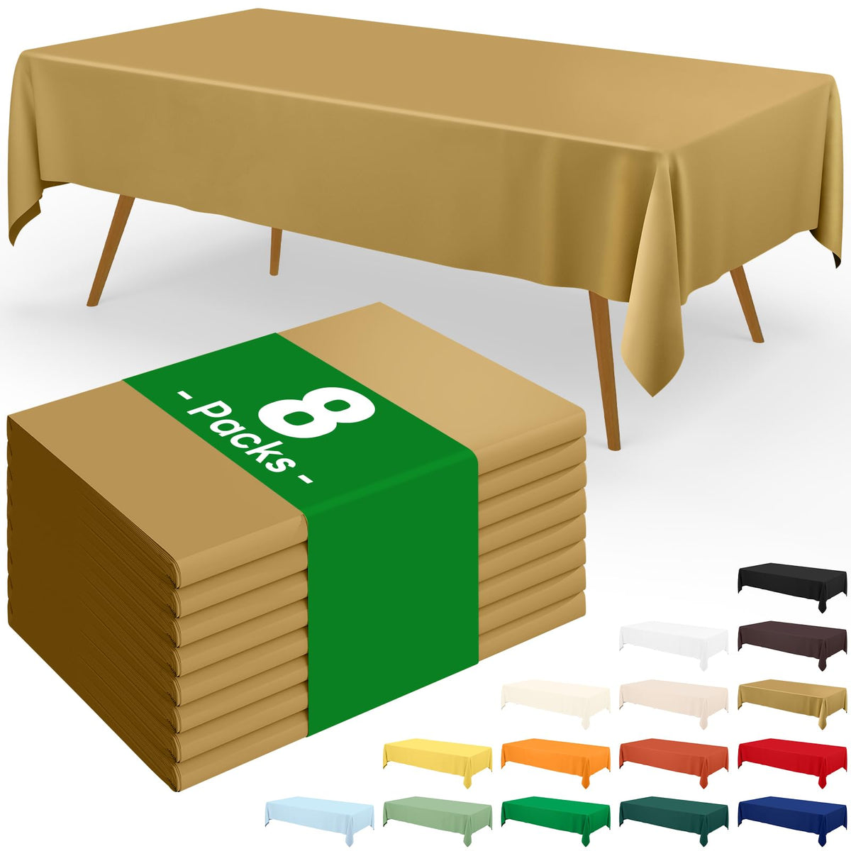 Moosfor 3 Pack Plastic Table Cloth, Disposable 54 x 108 Inch Tablecloth