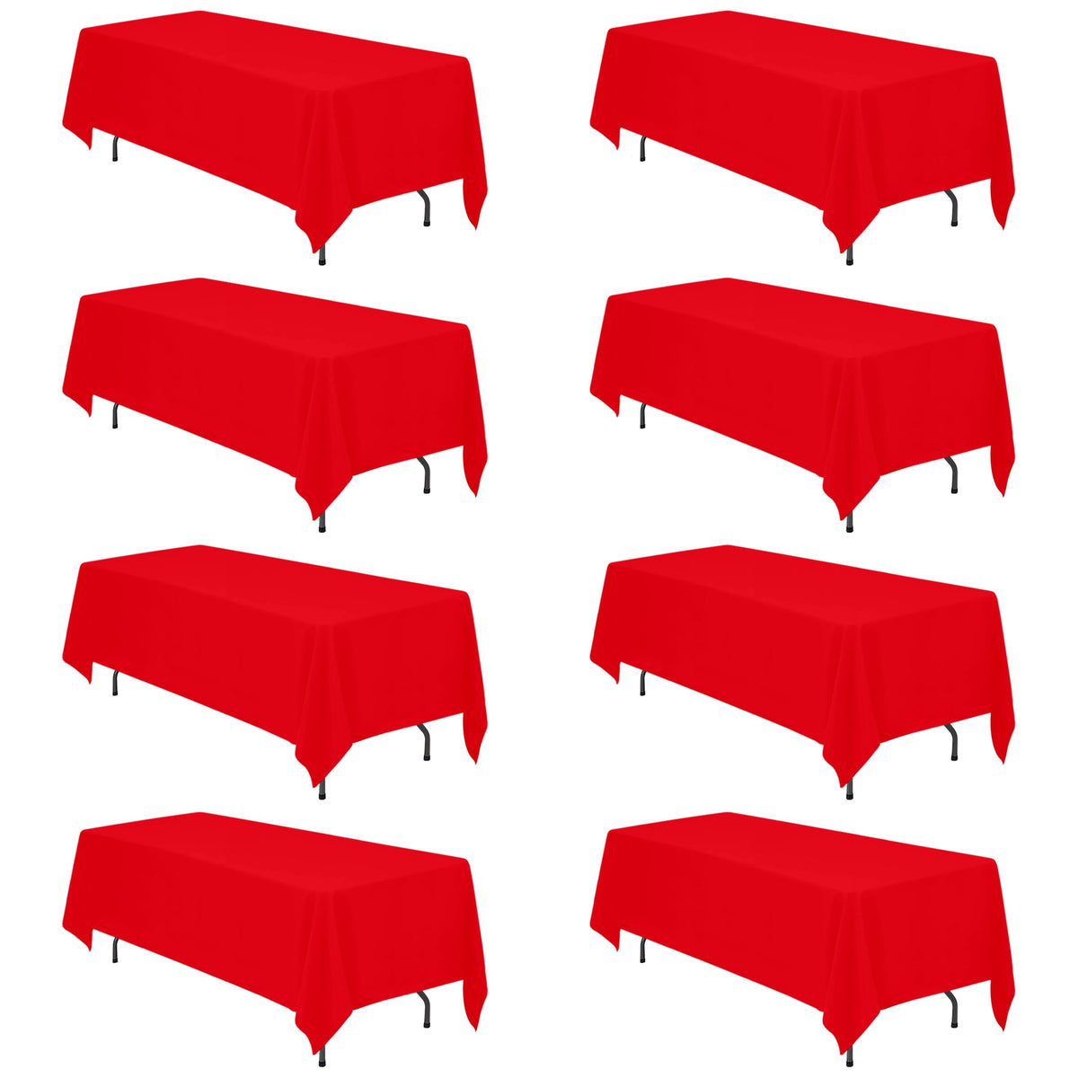 BRILLMAX 6 Pack Ivory Tablecloths 90x156 Inch for 8ft Rectangle Tables