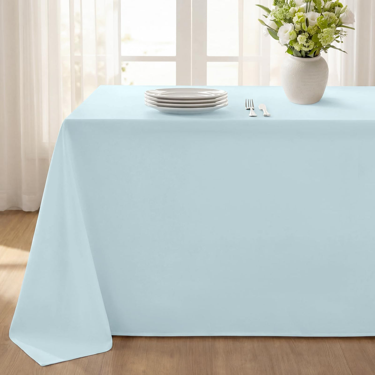 Softalker Rectangle Tablecloth, Waterproof Table Cloths Wrinkle Free Fabric Washable Polyester Table Cover for Dining Tables Party Outdoor Camping Parties Buffet - 60 x 120 inch, Orange
