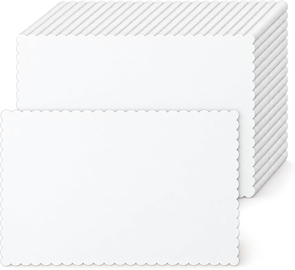 Sabary 500 Pcs Scalloped Edge Disposable White Paper Place mats, Classic