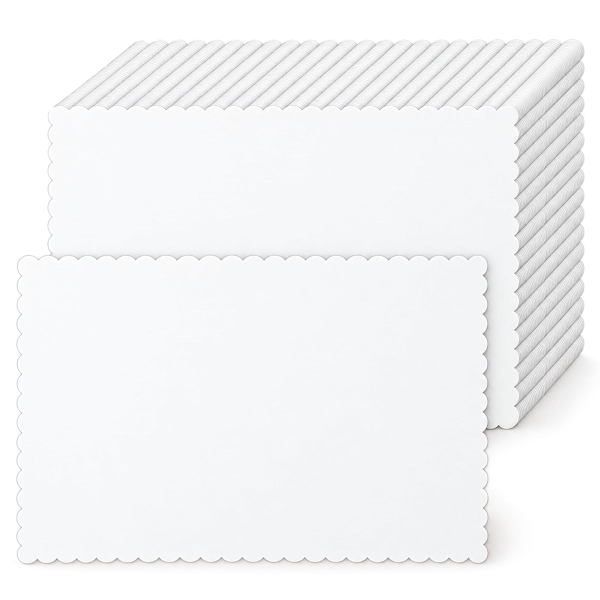 Sabary 500 Pcs Scalloped Edge Disposable White Paper Place mats, Classic