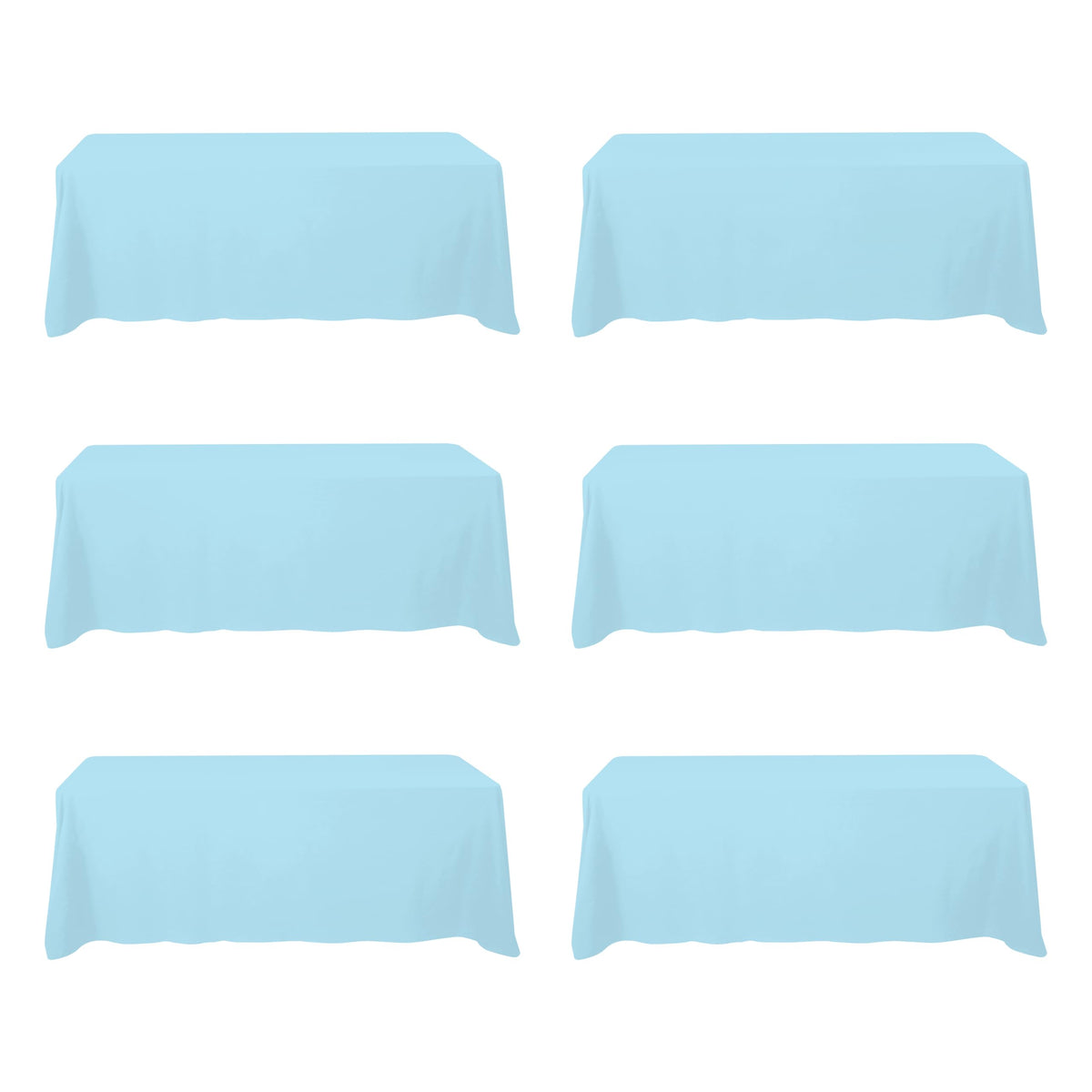 BRILLMAX 6 Pack Ivory Tablecloths 90x156 Inch for 8ft Rectangle Tables