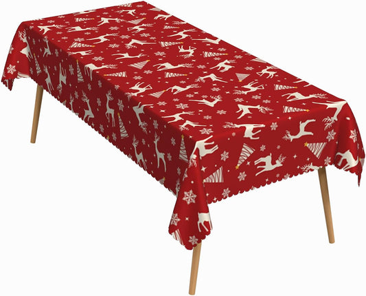 70x120 Inch Christmas Theme Tablecloth Washable Rectangle Cover