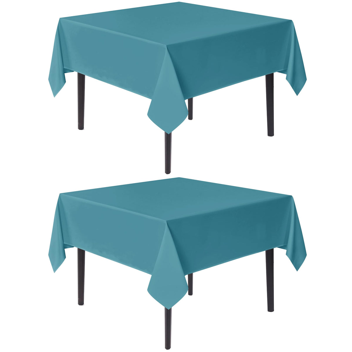 sancua Natural Square Tablecloth 54x54 Inch Fabric Card Table Cloth, 2 Pack