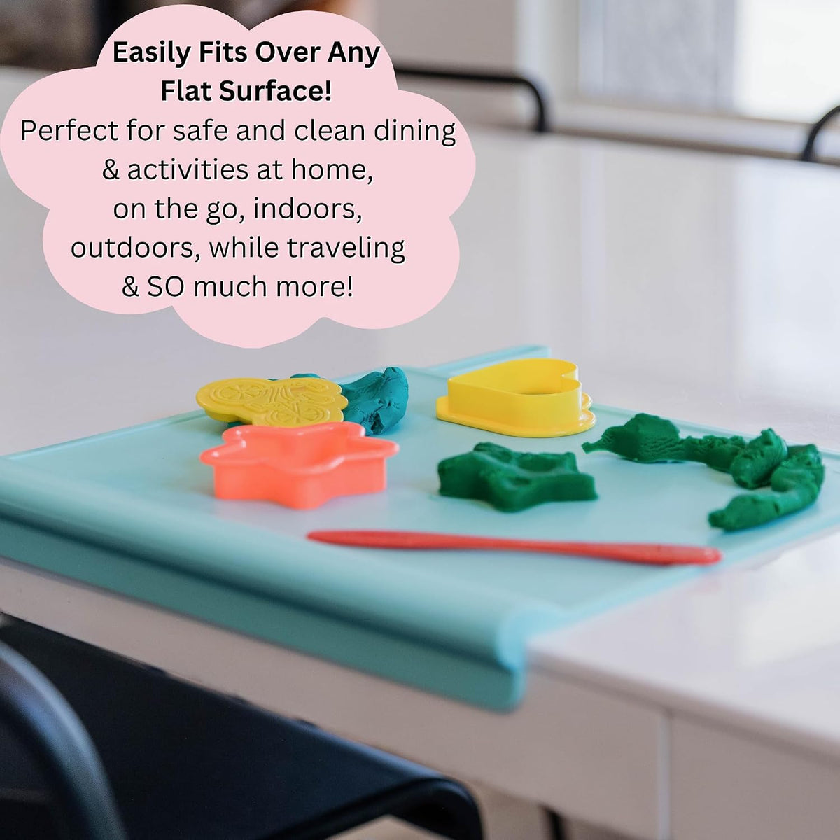 Table Tyke Baby Restaurant Placemat, Silicone Edge Bumper, Sage Green