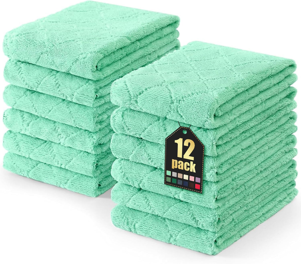 Homaxy 12 Pack Super Soft & Absorbent Dish Cloths, 10" x 10", Grey