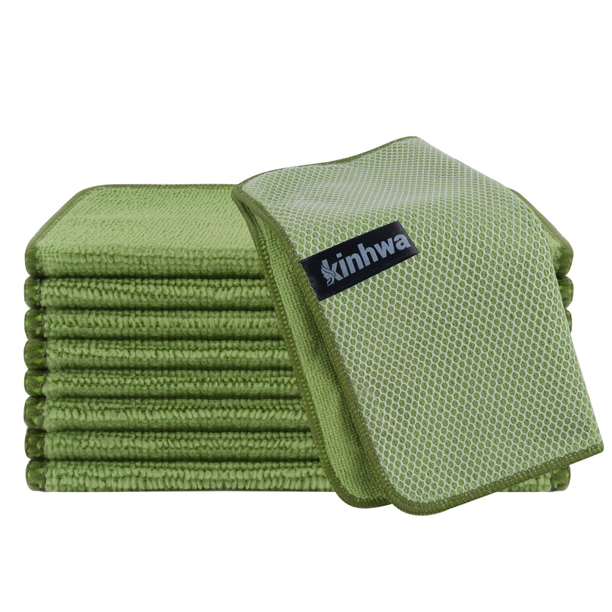 KinHwa Dish Cloths for Washing Dishes with Scrub Side, Microfiber Dish Rags