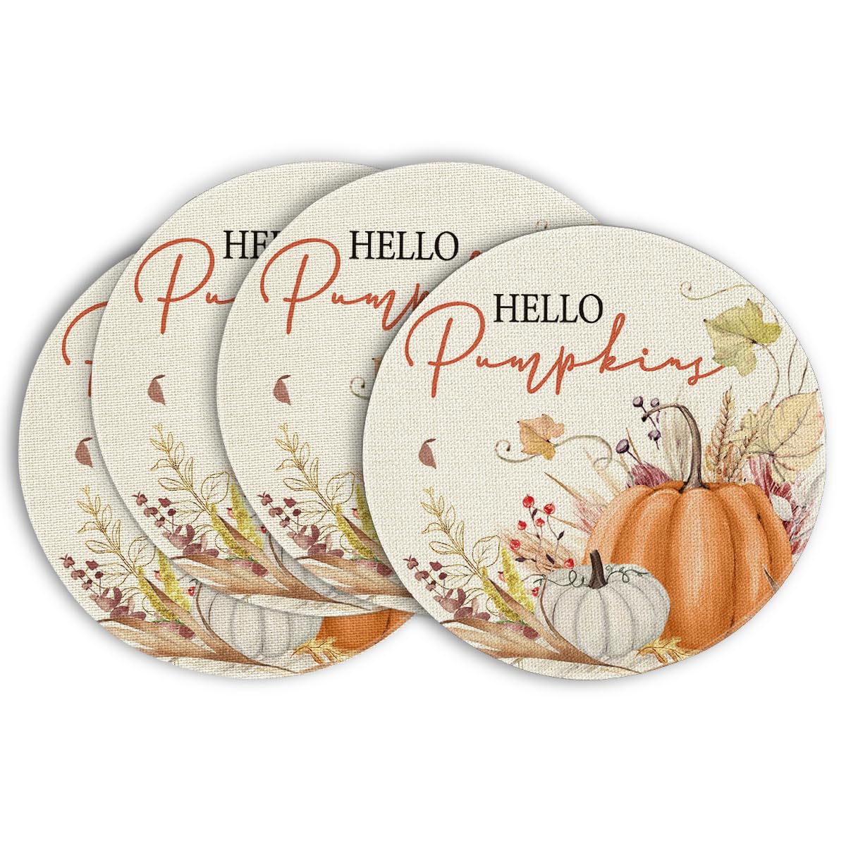 Artoid Mode Hello Pumpkin Fall Placemats Set of 4-12 x 18 Inch