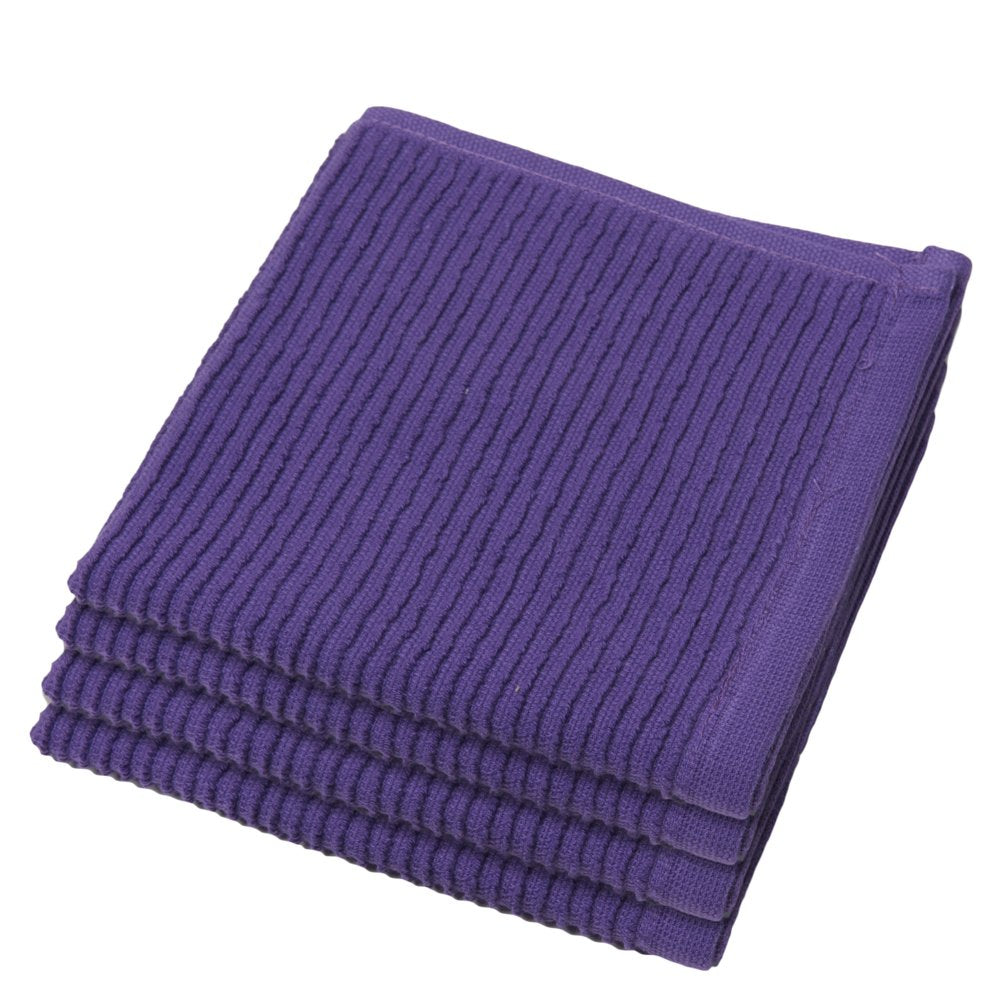 Now Designs Ripple Kitchen Dishcloth, Set of 4, Prince Purple
