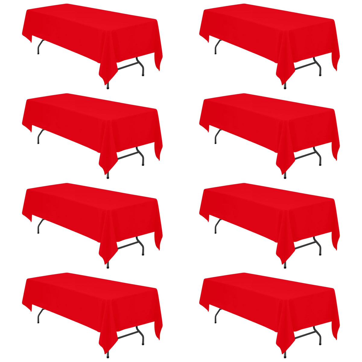 BRILLMAX 6 Pack Ivory Tablecloths 90x156 Inch for 8ft Rectangle Tables