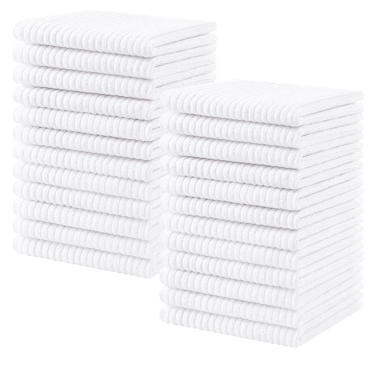 Homaxy 100% Cotton Kitchen Dish Cloths 12 Pack, 12"x12" Dish Rags, White