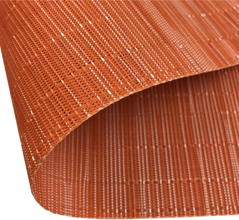 WAZAIGUR Placemats Set of 4 for Dining Table, 17.7" x 11.8", Orange