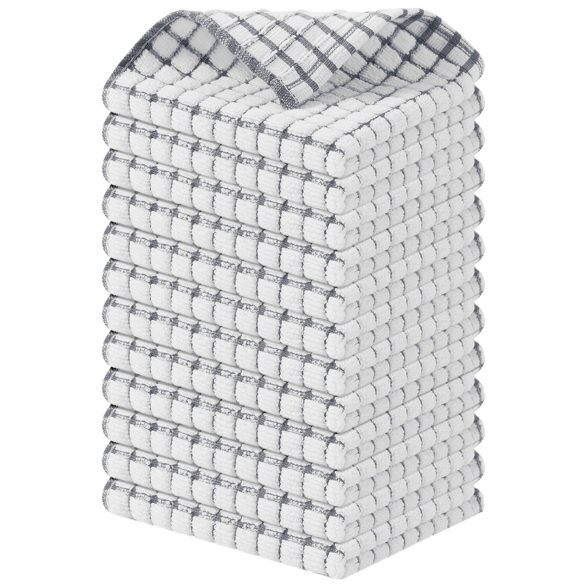 Kitinjoy Cotton 8 Pack Terry Kitchen Dish Cloths, Mixed Color