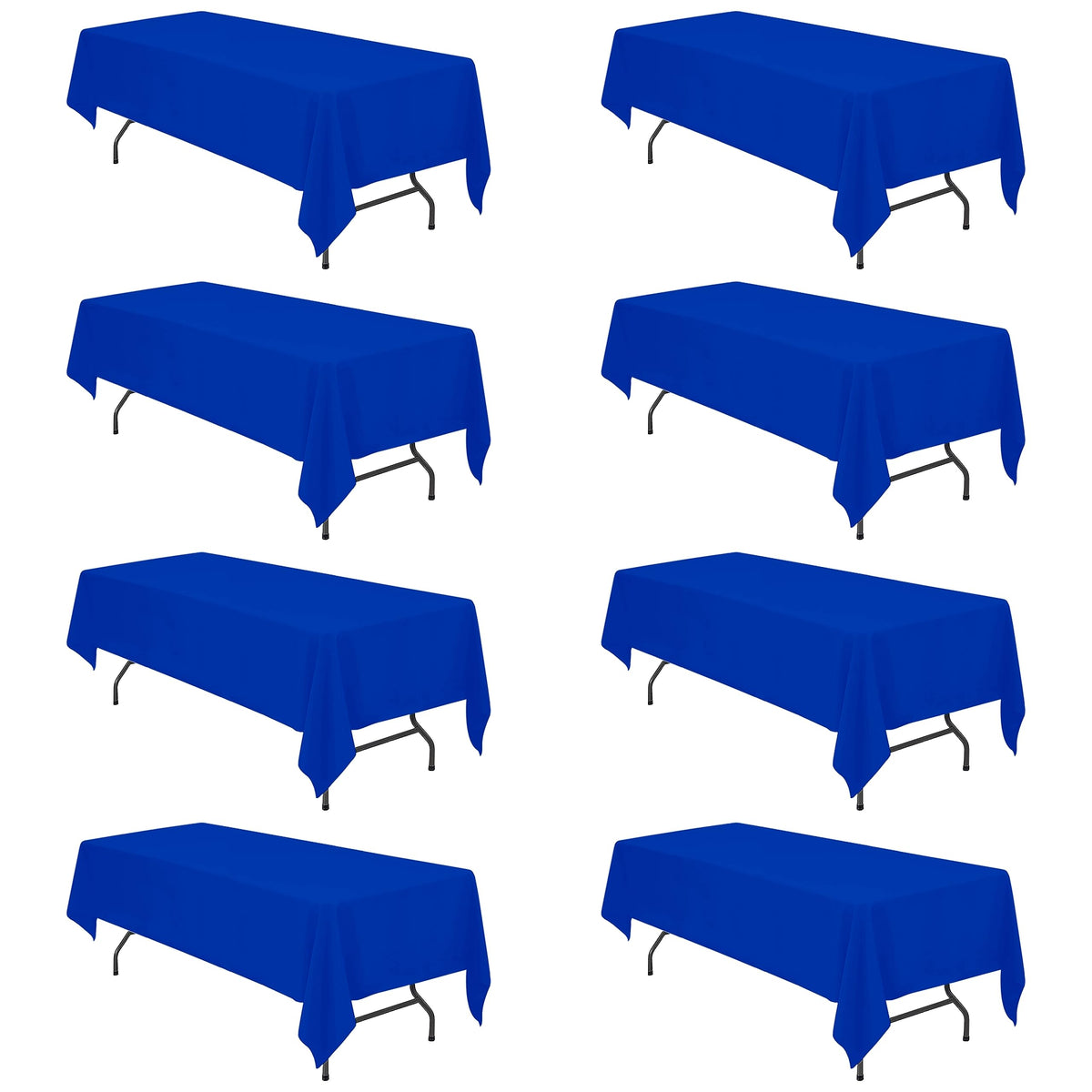 BRILLMAX 6 Pack Ivory Tablecloths 90x156 Inch for 8ft Rectangle Tables