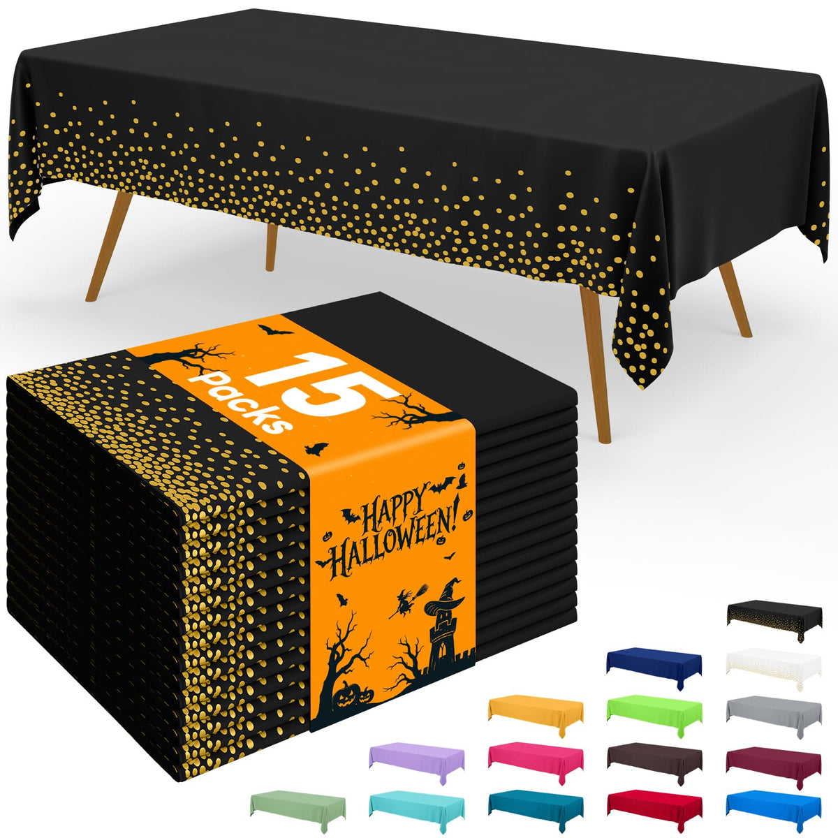 Smiry Plastic Disposable Waterproof Table Cloth - 54 x 108 Inch, 6 Packs