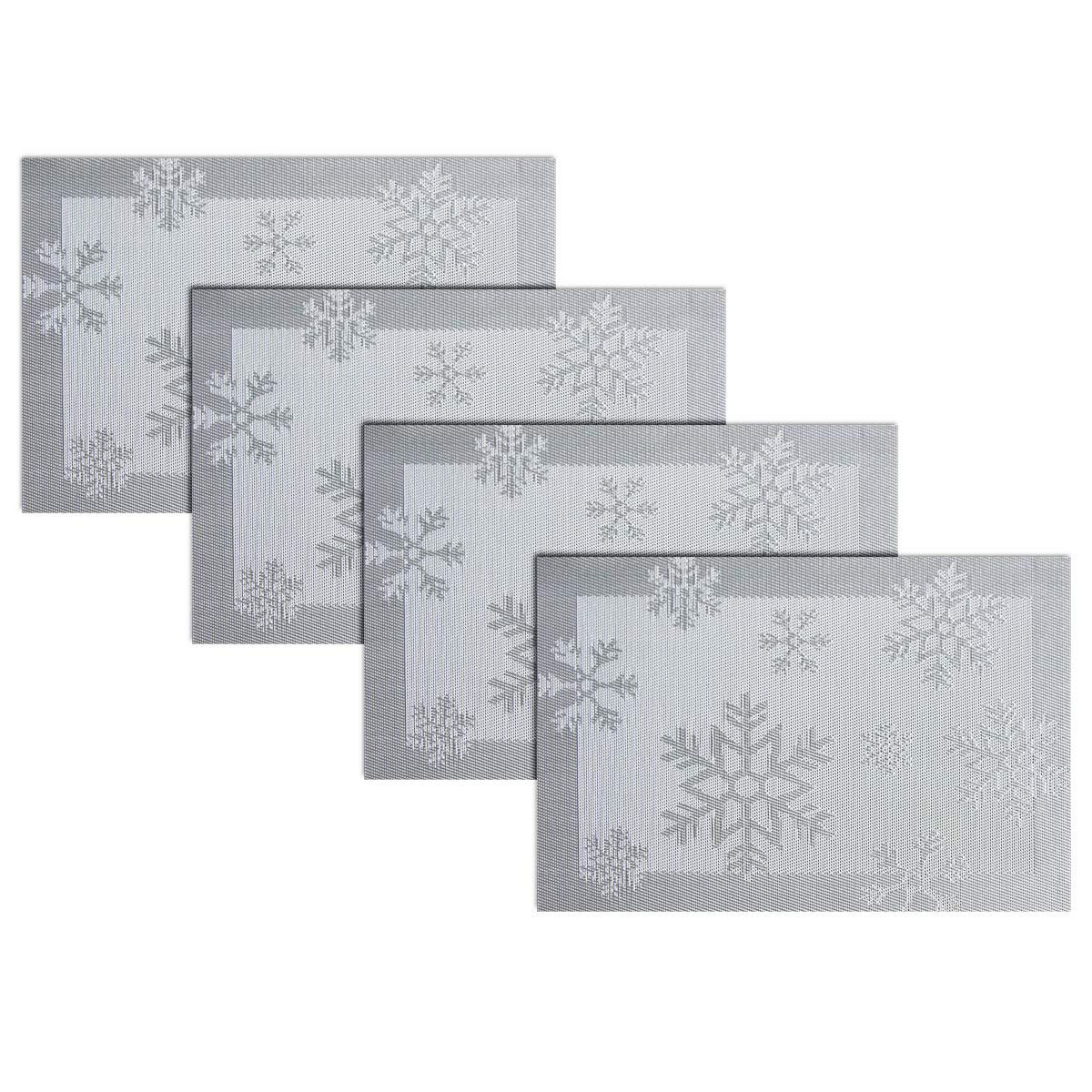 PIGCHCY Placemats,Washable Vinyl Woven Table Mats,Elegant Durable Placemats for Dining Table Set of 4 (18 x 12 inches, Pure Black)