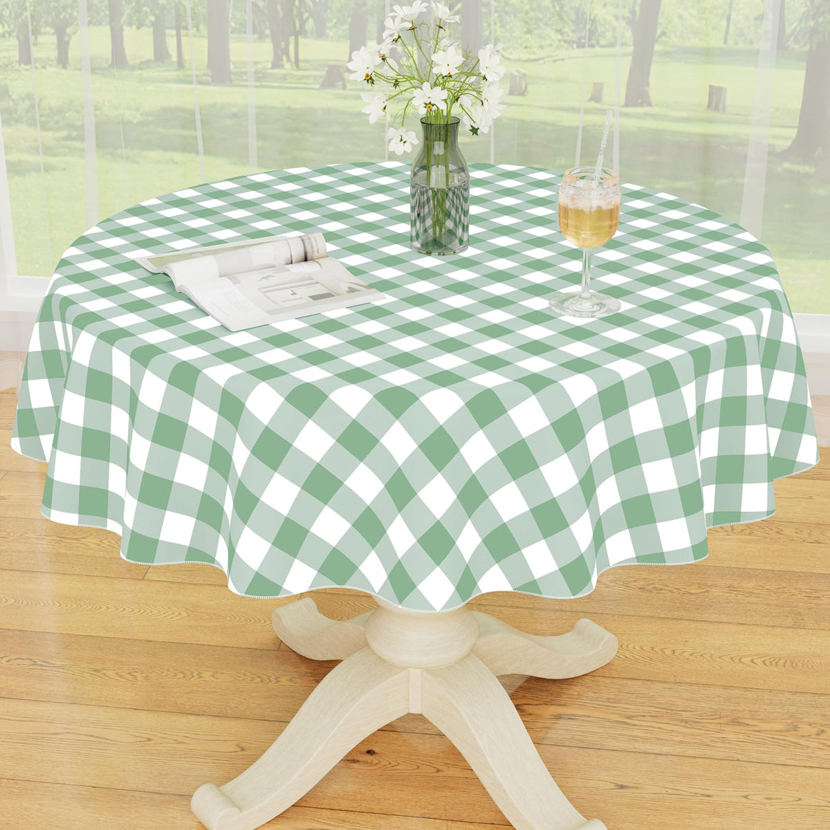 Smiry Fall Tablecloth, Flannel Backed Vinyl Table Cloth, 60"x84"