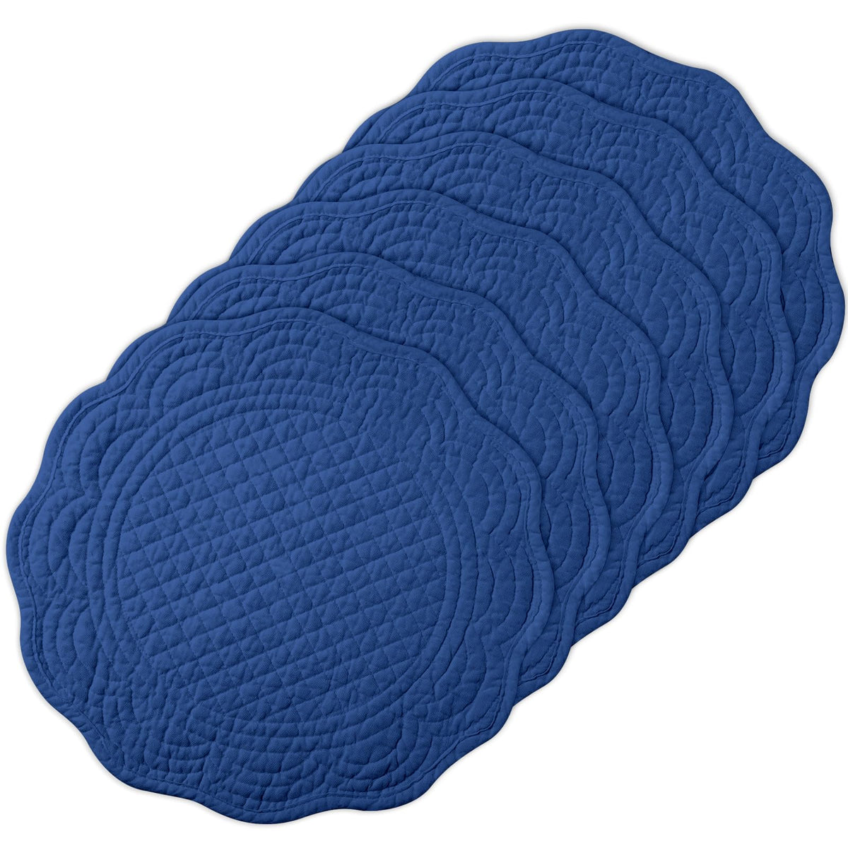 6 PC Quilted Placemats, 18"X13"Extra Large Cotton Placemats Set of 6, 100% Cotton Fabric Washable Cloth Table Mats for Kitchen & Dining Table - Soft &Easy Clean(Flax, Rectangular)
