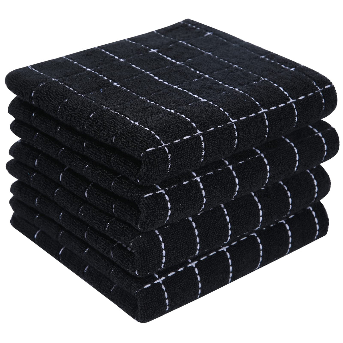 Homaxy 100% Cotton Terry Kitchen Dish Cloths, 6 Pack, Navy Blue