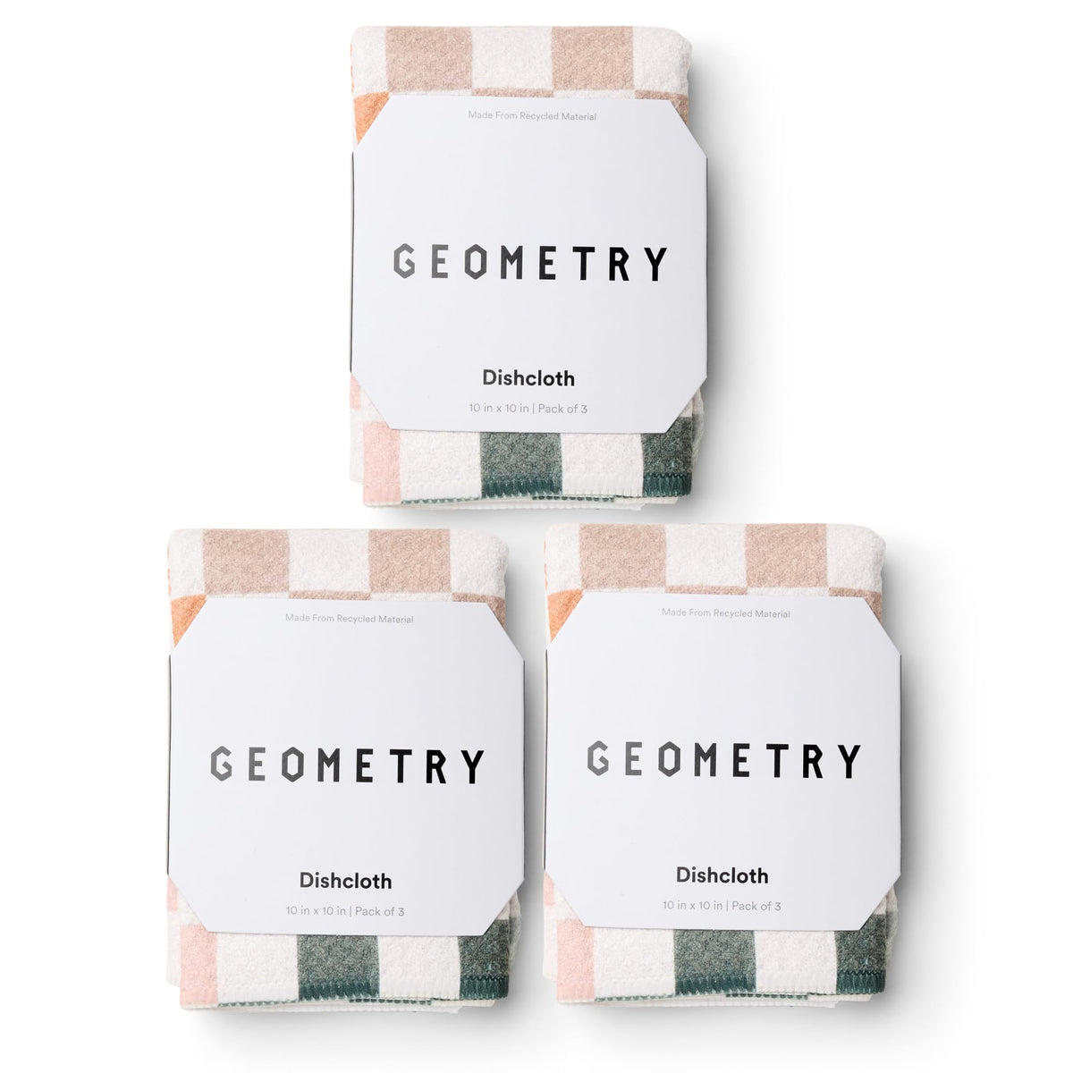 GEOMETRY Kitchen Dish Cloths - Quick Dry Dishcloths for Kitchen - Premium Dish Rags with Geoweave - 3-Pieces Autumn Checkers