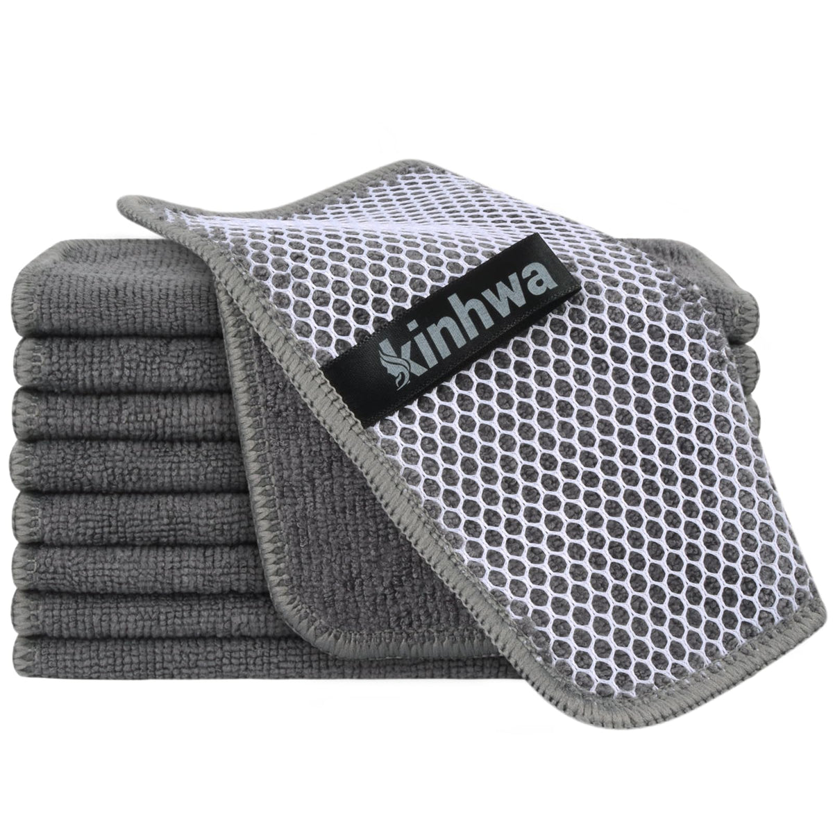 KinHwa Dish Cloths for Washing Dishes with Scrub Side, Microfiber Dish Rags