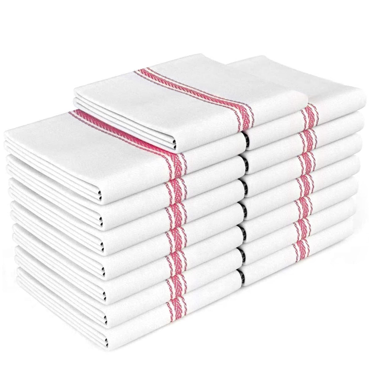 Zeppoli Classic Dish Towels - 15 Pack - 14" by 25" - 100% Cotton Kitchen Towels - Reusable Bulk Cleaning Cloths - Blue Hand Towels - Super Absorbent - Machine Washable