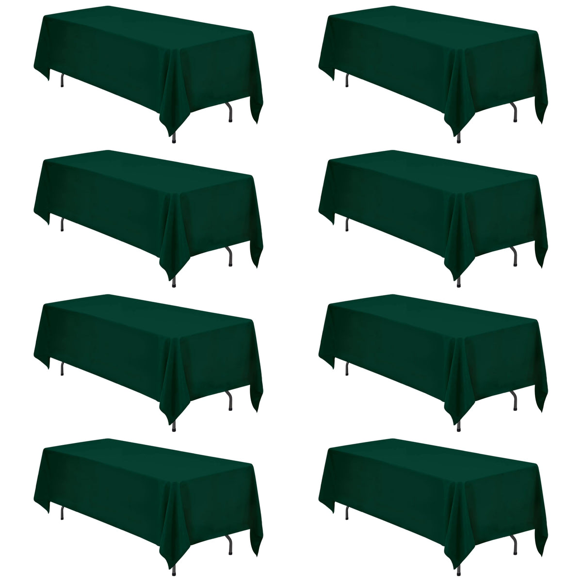 BRILLMAX 6 Pack Ivory Tablecloths 90x156 Inch for 8ft Rectangle Tables