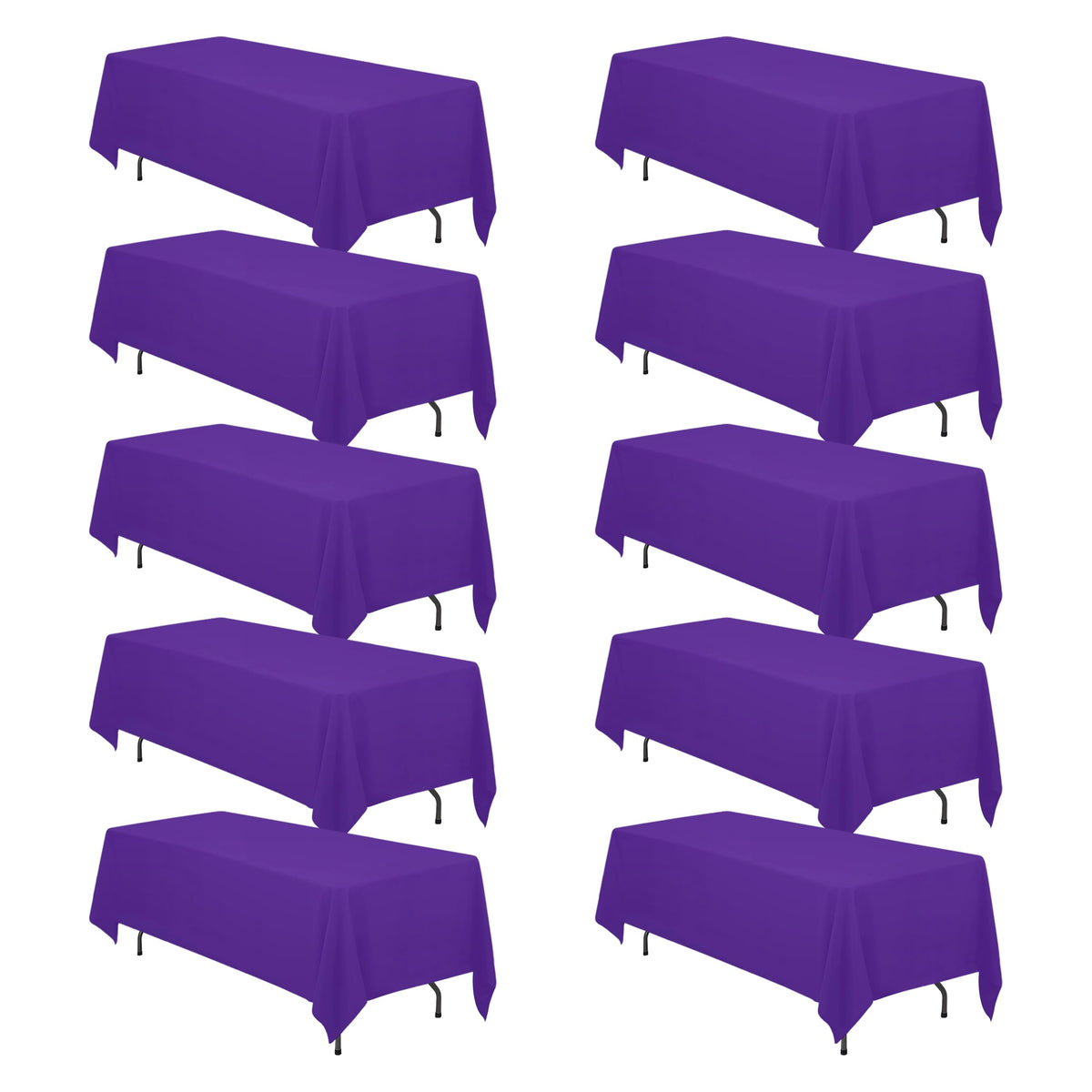 BRILLMAX 6 Pack Ivory Tablecloths 90x156 Inch for 8ft Rectangle Tables