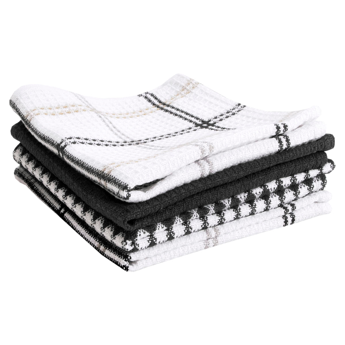 T-Fal Premium Waffle Dish Cloths: Highly Absorbent, Super Soft Long Lasting - 100% Cotton, 12"x13" Towel for Cleaning & Drying, (4-Pack), Cool
