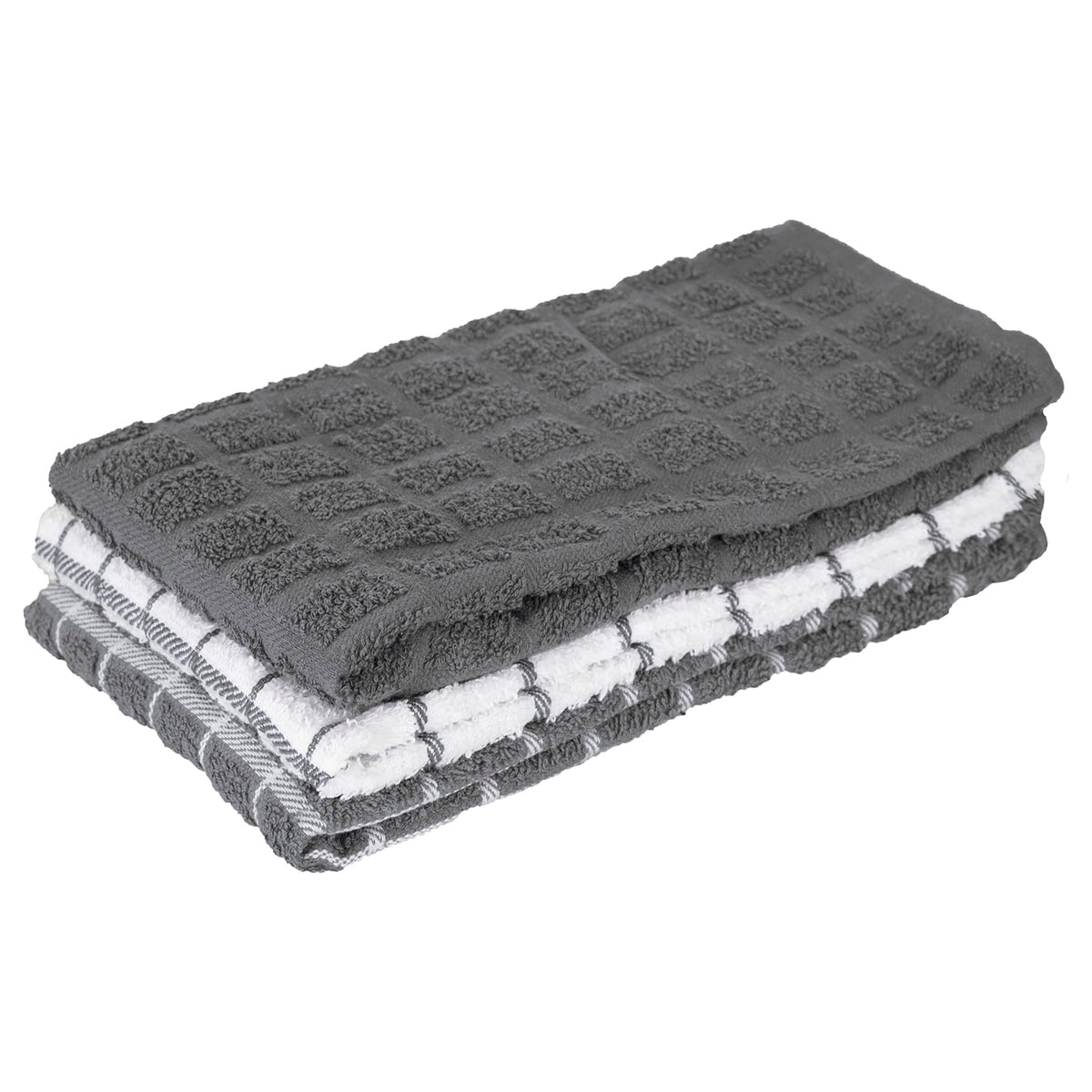 Ritz Premium 100% Cotton Terry Check Kitchen Dish Cloths - Highly Absorbent, Super Soft, Long-Lasting, 12"x12", 6-Pack, Federal Blue
