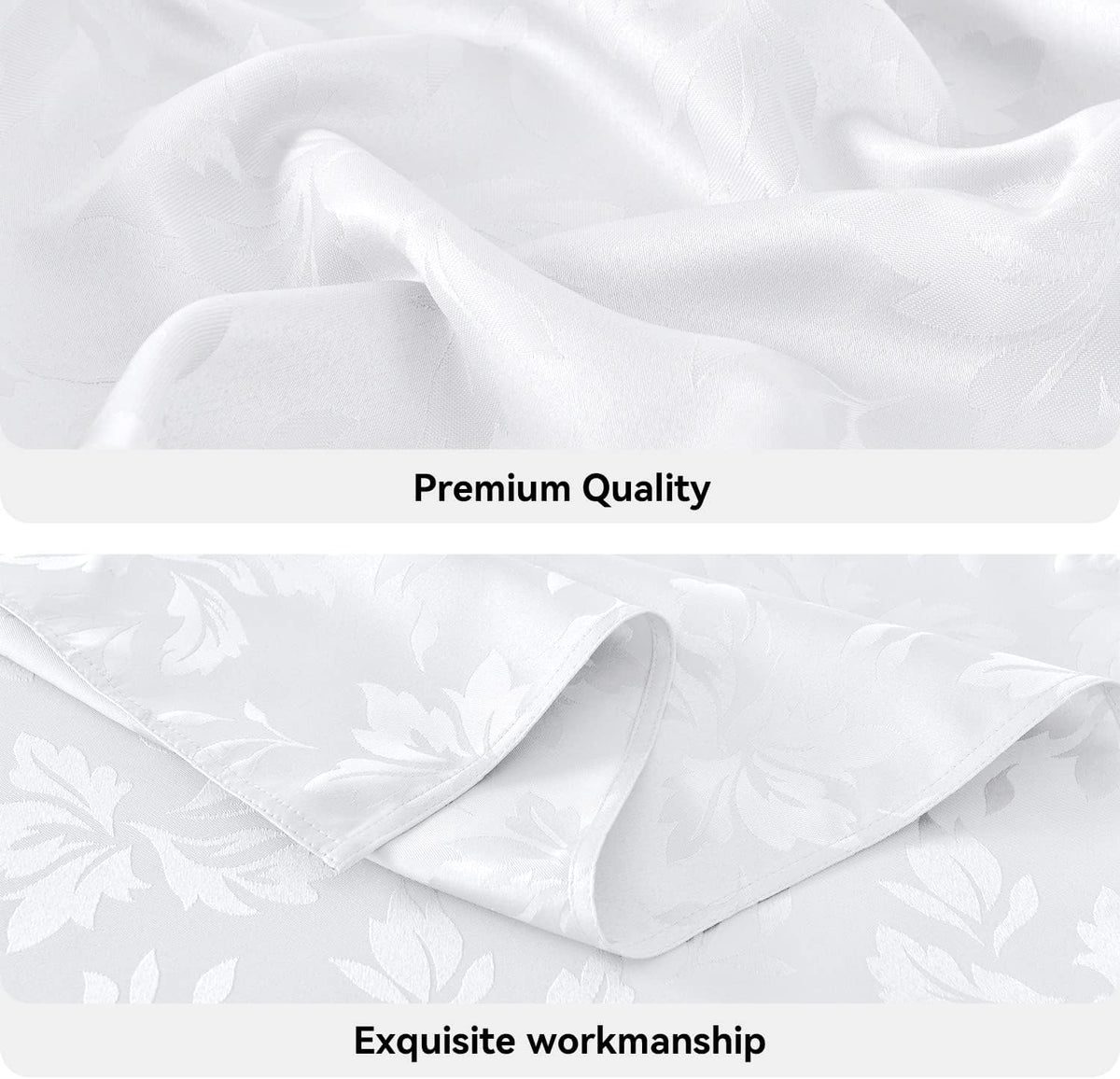 Romanstile Jacquard Rectangle Tablecloth 60 x 120 Inch, White